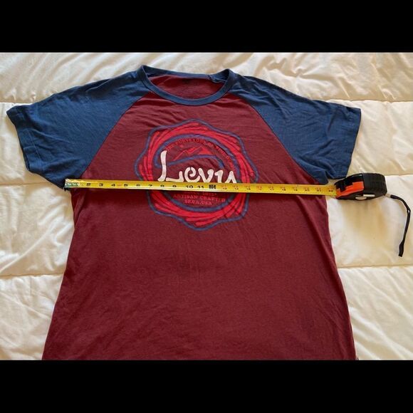 Levi’s Brick Red/Blue Ringer T-Shirt Sz Large - Picture 3 of 8